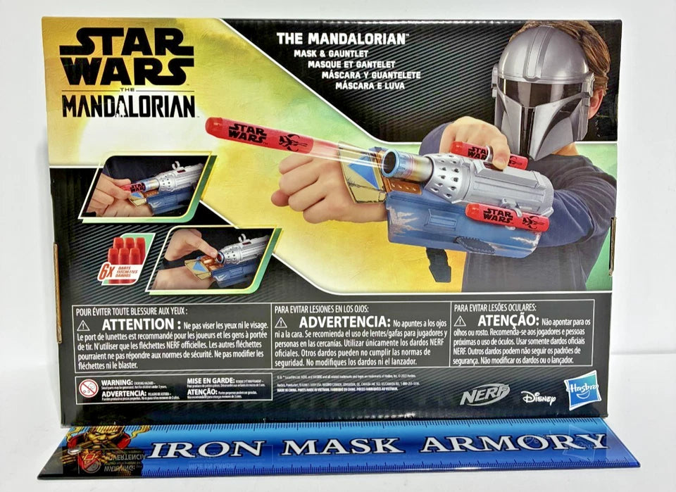 Star Wars The Mandalorian — NERF Mask & Gauntlet Role Play Set | Dart-Launching Wrist Gauntlet + Mask | Ages 5+ | New in Box