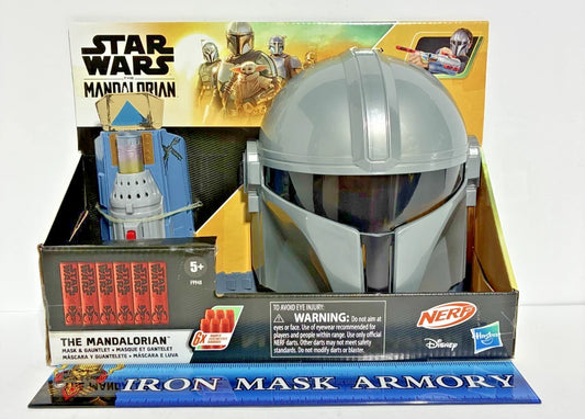 Star Wars The Mandalorian — NERF Mask & Gauntlet Role Play Set | Dart-Launching Wrist Gauntlet + Mask | Ages 5+ | New in Box