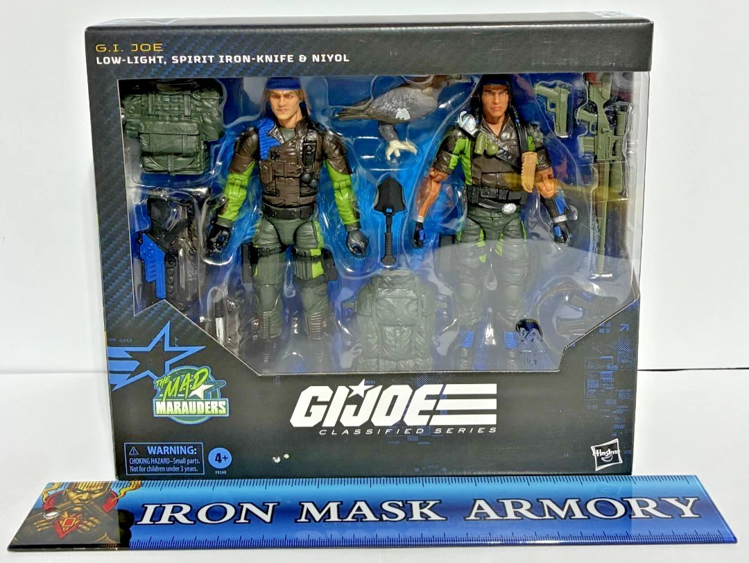 G.I. Joe Classified Series Mad Marauders Bundle — Sgt. Slaughter #129 · Low-Light & Spirit Iron-Knife #128 · Barbecue #58 — 4-Figure Set