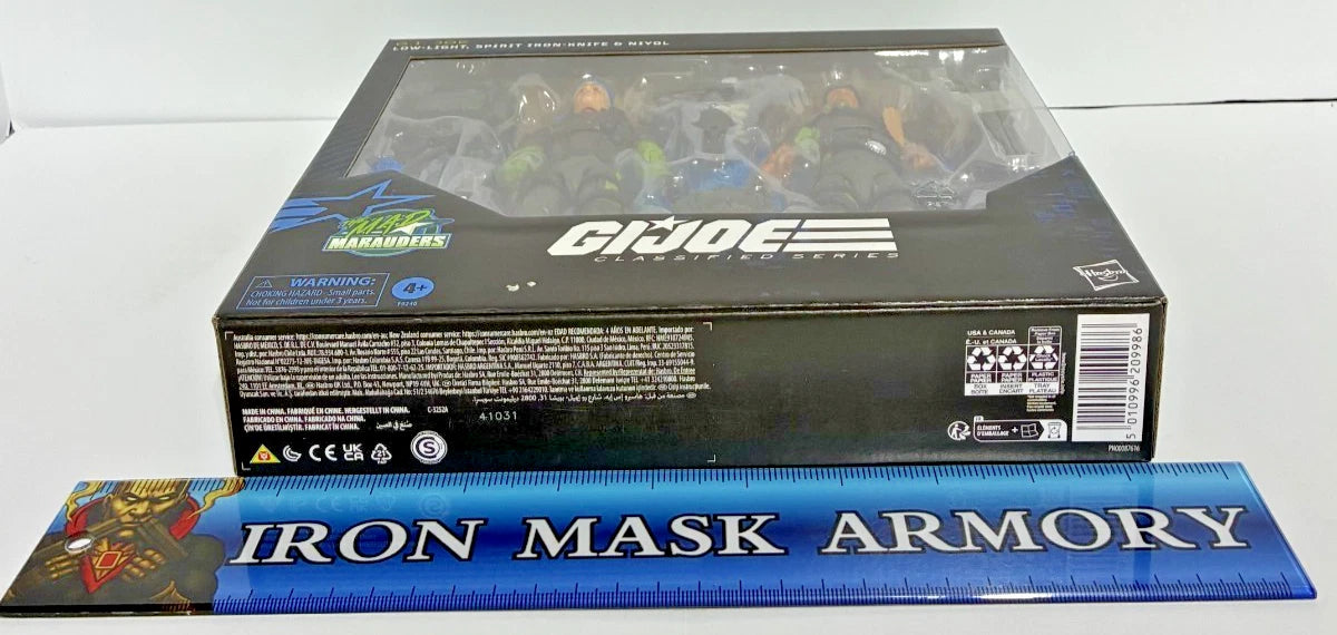 G.I. Joe Classified Series Mad Marauders Bundle — Sgt. Slaughter #129 · Low-Light & Spirit Iron-Knife #128 · Barbecue #58 — 4-Figure Set