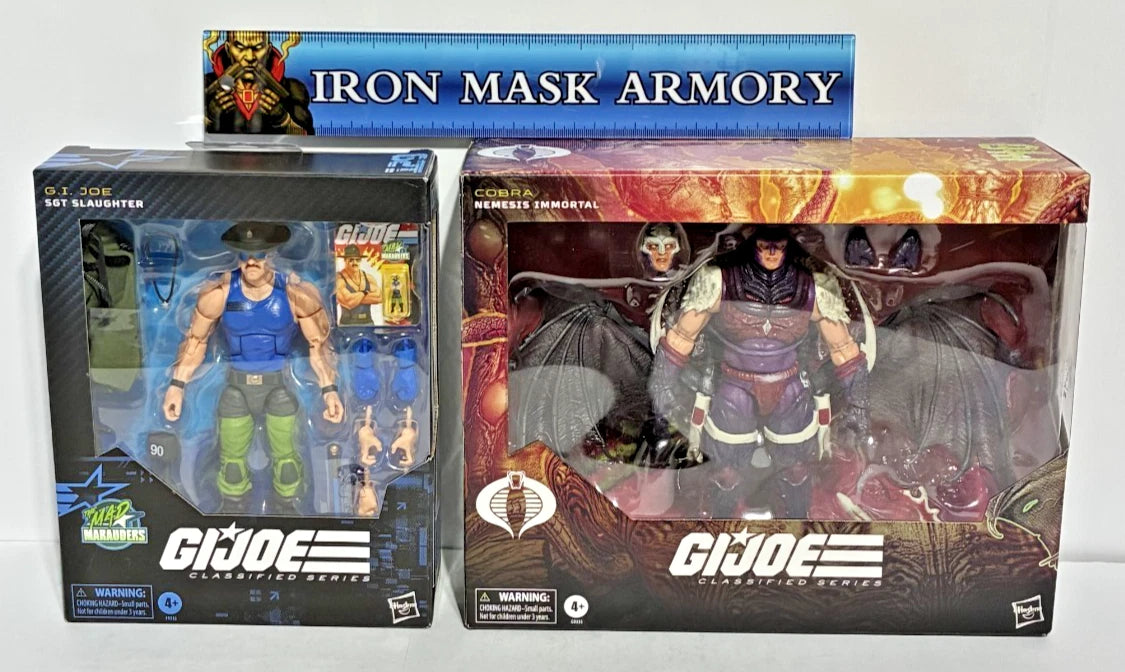 G.I. Joe Classified Series Bundle — Mad Marauders Sgt. Slaughter #129 & Nemesis Immortal #140 — Both Hasbro Pulse Exclusive