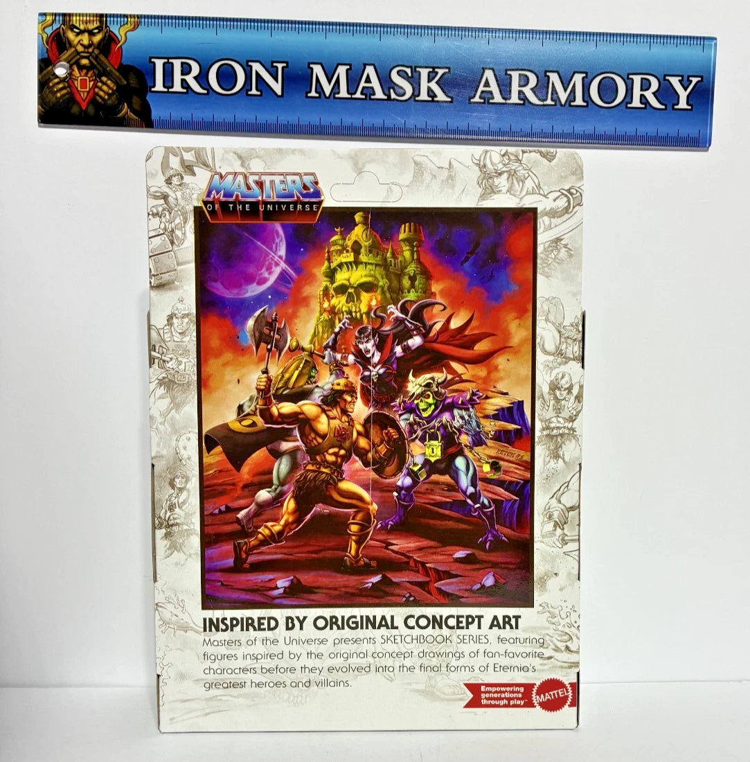 Masters of the Universe Origins Sketchbook Series Bundle — He-Man (Musclor) & Man-E-Faces — Both Target Exclusive