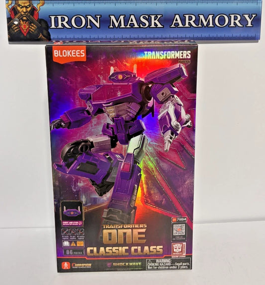 Blokees Classic Class #18 — Shockwave Model Kit | Transformers One | Light-Up Eyes & Chest | 86-Piece Snap-Fit | New in Box