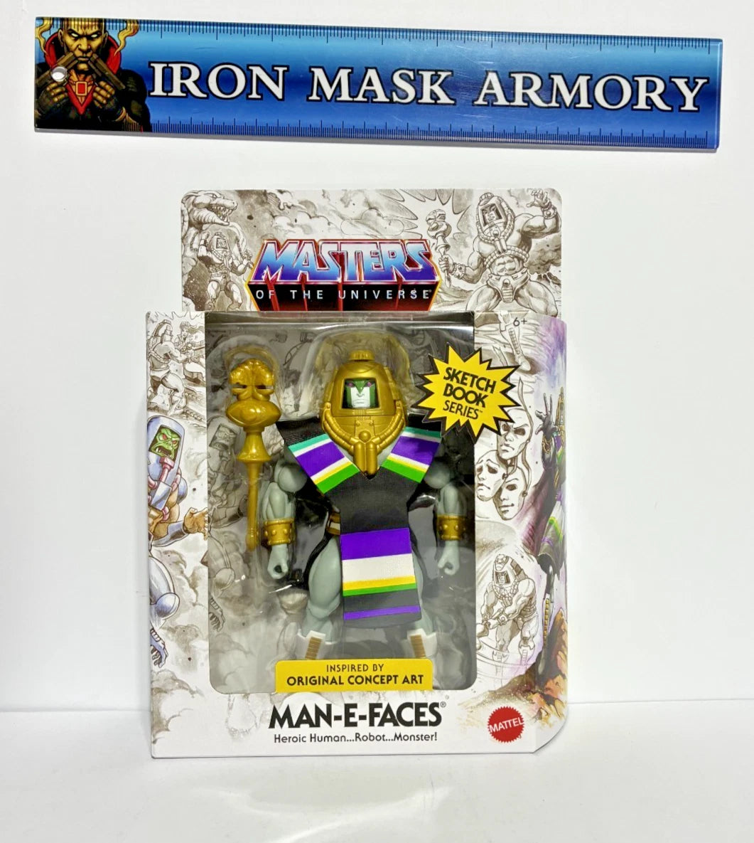 Masters of the Universe Origins Sketchbook Series Bundle — He-Man (Musclor) & Man-E-Faces — Both Target Exclusive