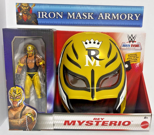 WWE Rey Mysterio Special Edition Role Play Set — Main Event Figure & Kid-Size Wearable Mask — Mattel 2025