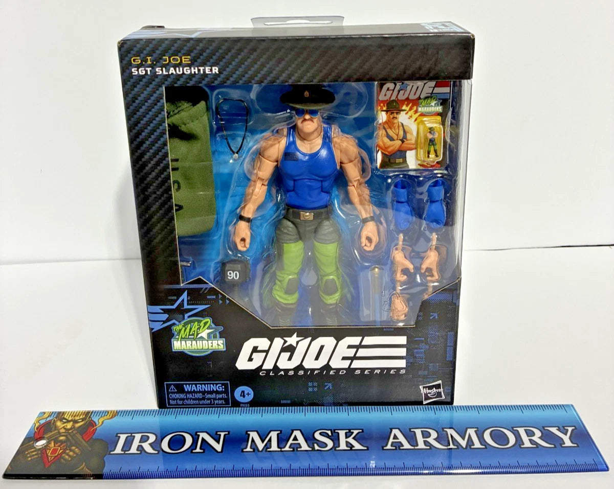 G.I. Joe Classified Series Mad Marauders Bundle — Sgt. Slaughter #129 · Low-Light & Spirit Iron-Knife #128 · Barbecue #58 — 4-Figure Set