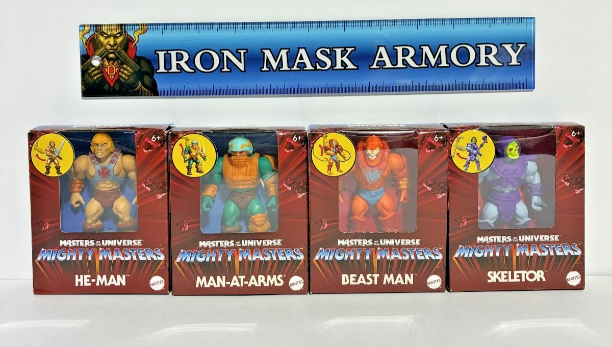 Masters of the Universe Mighty Masters 3.25" Action Figure Complete Set of 4 — He-Man, Skeletor, Man-At-Arms & Beast Man — Walmart Exclusive
