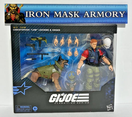 G.I. Joe Classified Series — Christopher "Law" Lavigne & Order #157 | Military Police K-9 Handler + German Shepherd | Deluxe 6-Inch Action Figure Set | New in Box