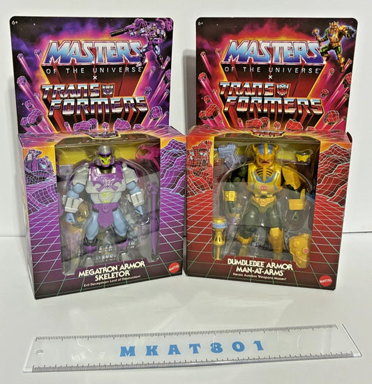 Masters of the Universe x Transformers — Megatron Armor Skeletor & Bumblebee Armor Man-At-Arms Bundle | MOTU Origins 5.5-Inch Action Figures | Target Exclusive