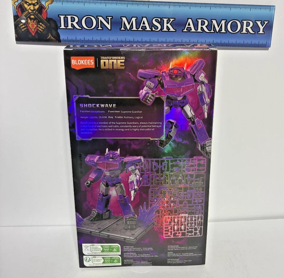 Blokees Classic Class #18 — Shockwave Model Kit | Transformers One | Light-Up Eyes & Chest | 86-Piece Snap-Fit | New in Box