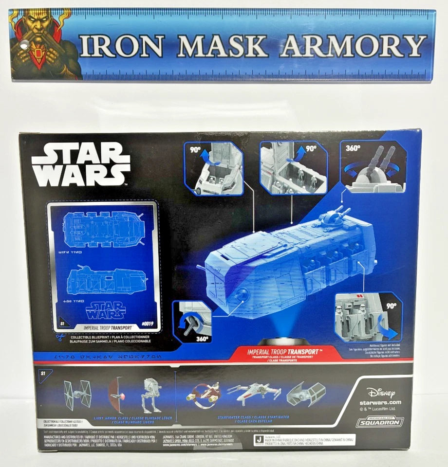 Star Wars Micro Galaxy Squadron Imperial Troop Transport Launch Edition — Walmart Exclusive — with 2 Stormtroopers