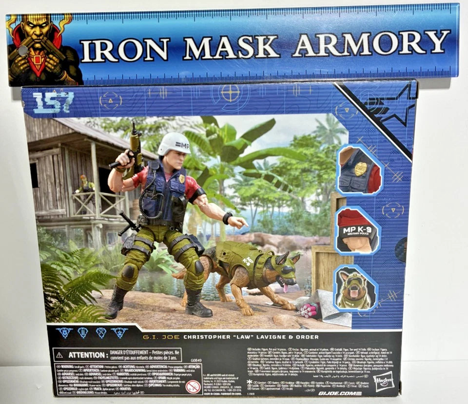 G.I. Joe Classified Series — Christopher "Law" Lavigne & Order #157 | Military Police K-9 Handler + German Shepherd | Deluxe 6-Inch Action Figure Set | New in Box