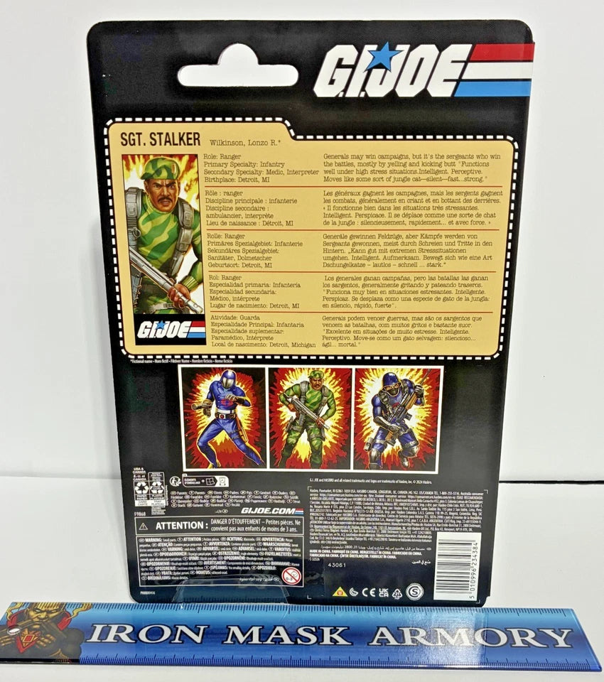 G.I. Joe Classified Series — Sgt. Stalker Retro Cardback | Classic A Real American Hero Card | 6-Inch Action Figure | New on Card